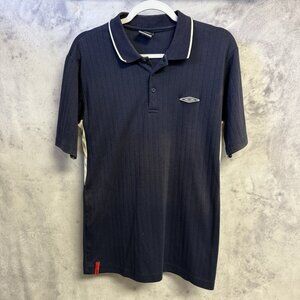 Umbro Polo Shirt Mens Medium 18.5x27.5 Blue Short Sleeve Sportswear